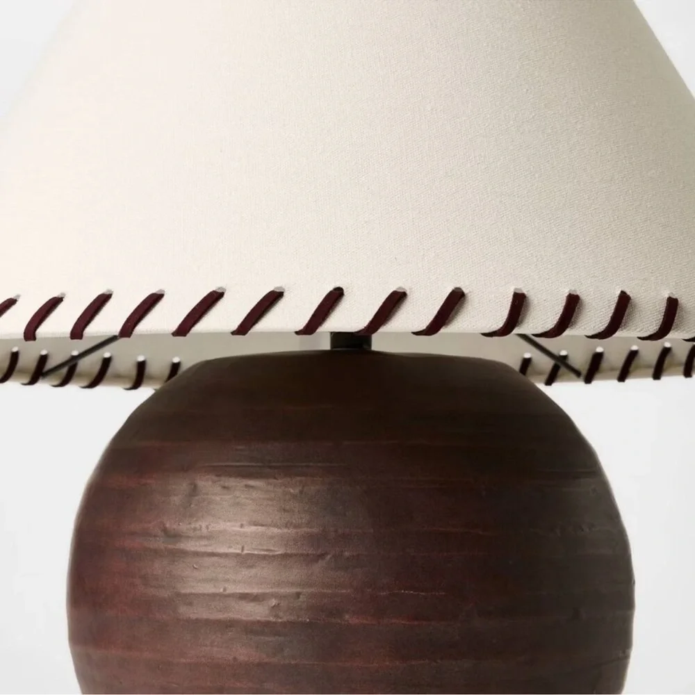 Large Earthy Table Lamp Whipstitch Shade - Threshold Studio‎ McGee - Target 2025